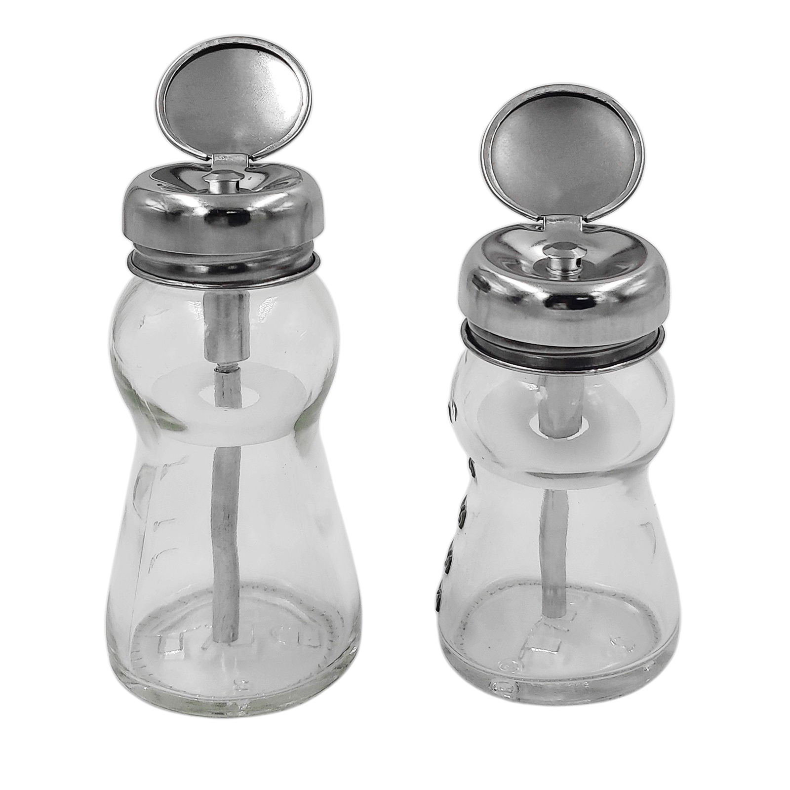 1Pc Transparent Remover Pump Press Bottle Dispensers Lockable with Cover Storage Bottle Container for Nail Polish Home Use