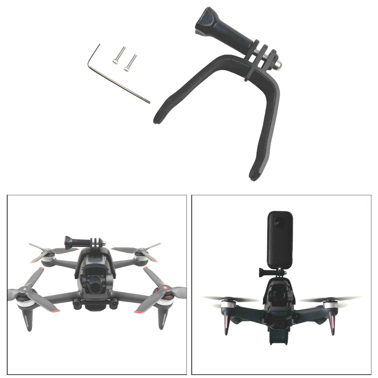 Sports Action Camera Top Mount Clamp Adapter Upper Extension Kit Shock Absorption for DJI FPV Drone Quadcopter Accessories