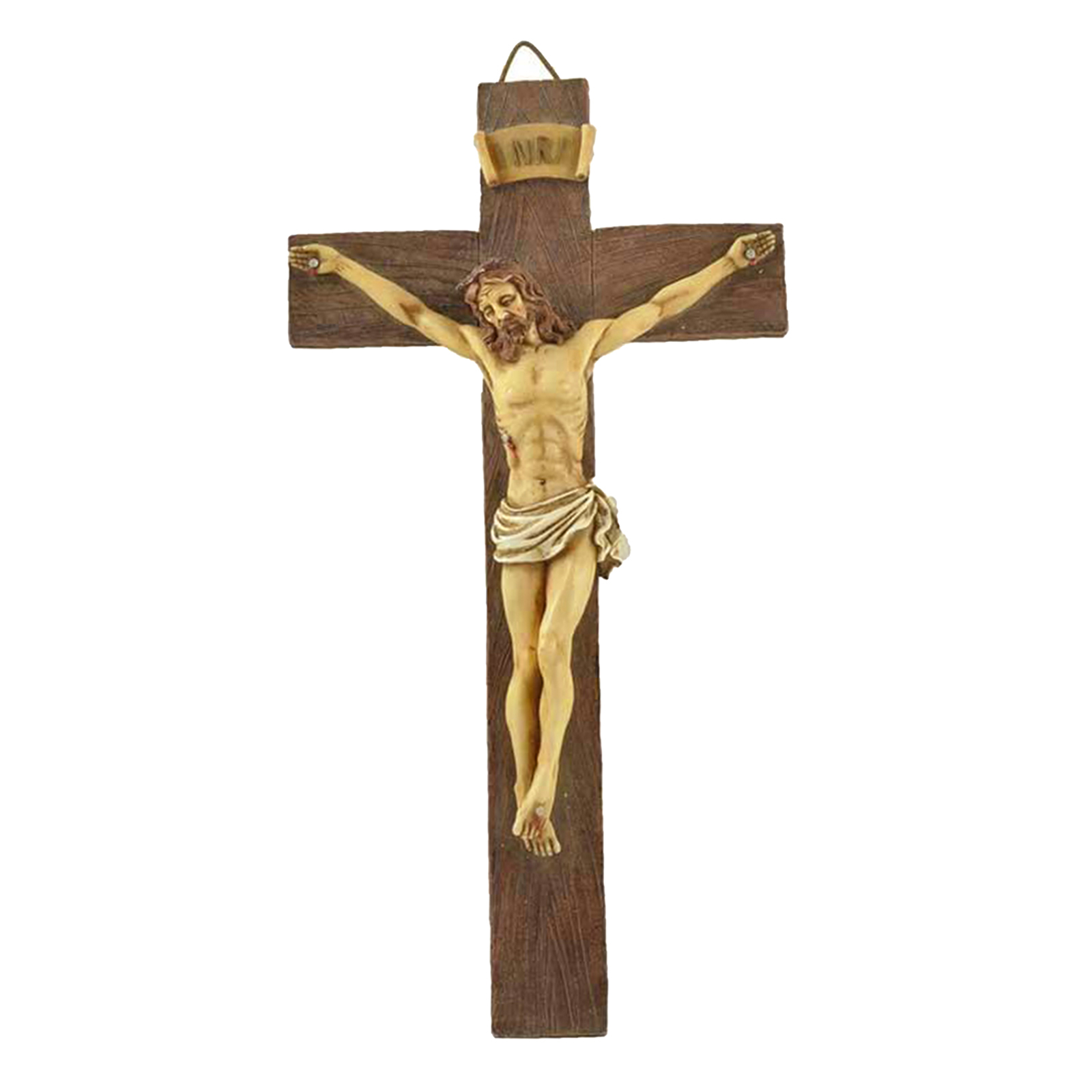 Resin Jesus Crucifix Statue Holy Catholic Figurine Hanging Church Decoration