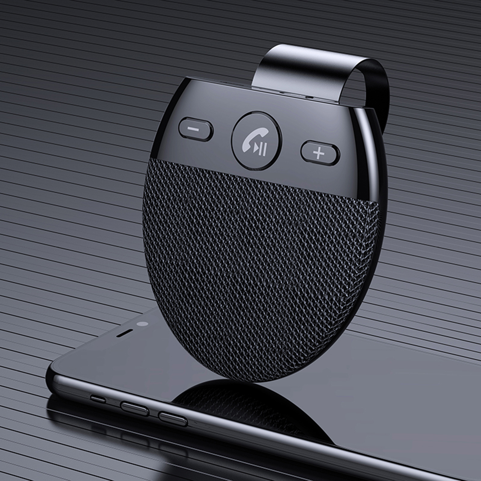 Bluetooth Car Speaker Receiver on Sun Visor Music Player Clear and Loud Sound Noise Reduction for Handsfree Calling