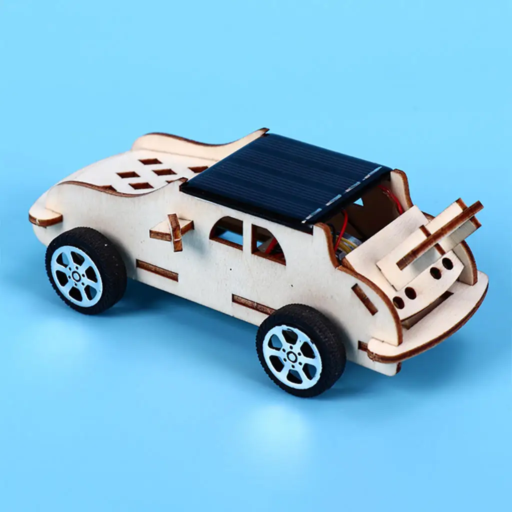 Wooden Solar Car Model Kits Educational Assembly Wireless Remote Control Building DIY Stem Science Toys for Kids Age 8-12