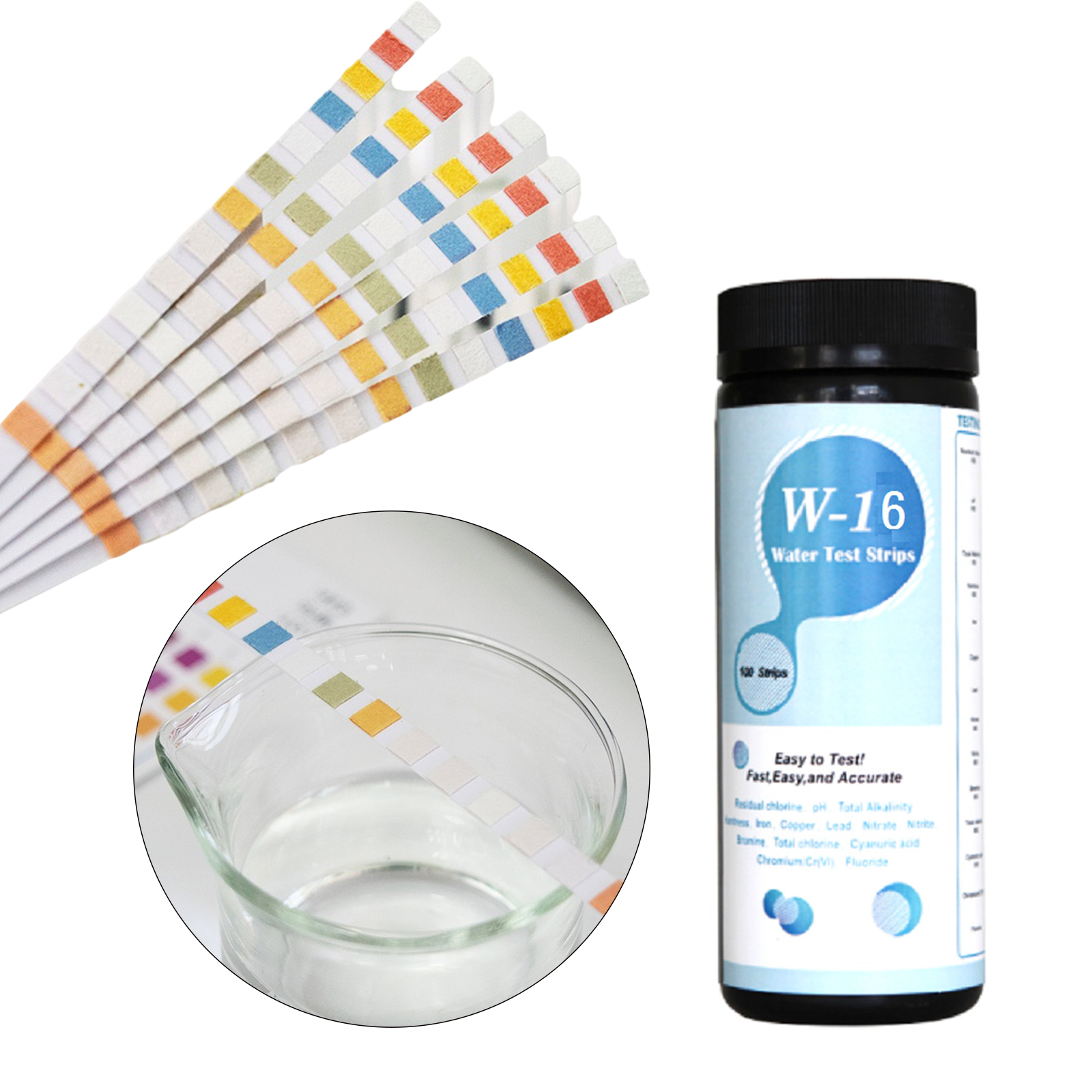 50 Strips 14 in 1 Test Strips Swimming Pool Spa Reagent Strips for Water pH Chlorine Alkalinity Bromine Hardness Tools