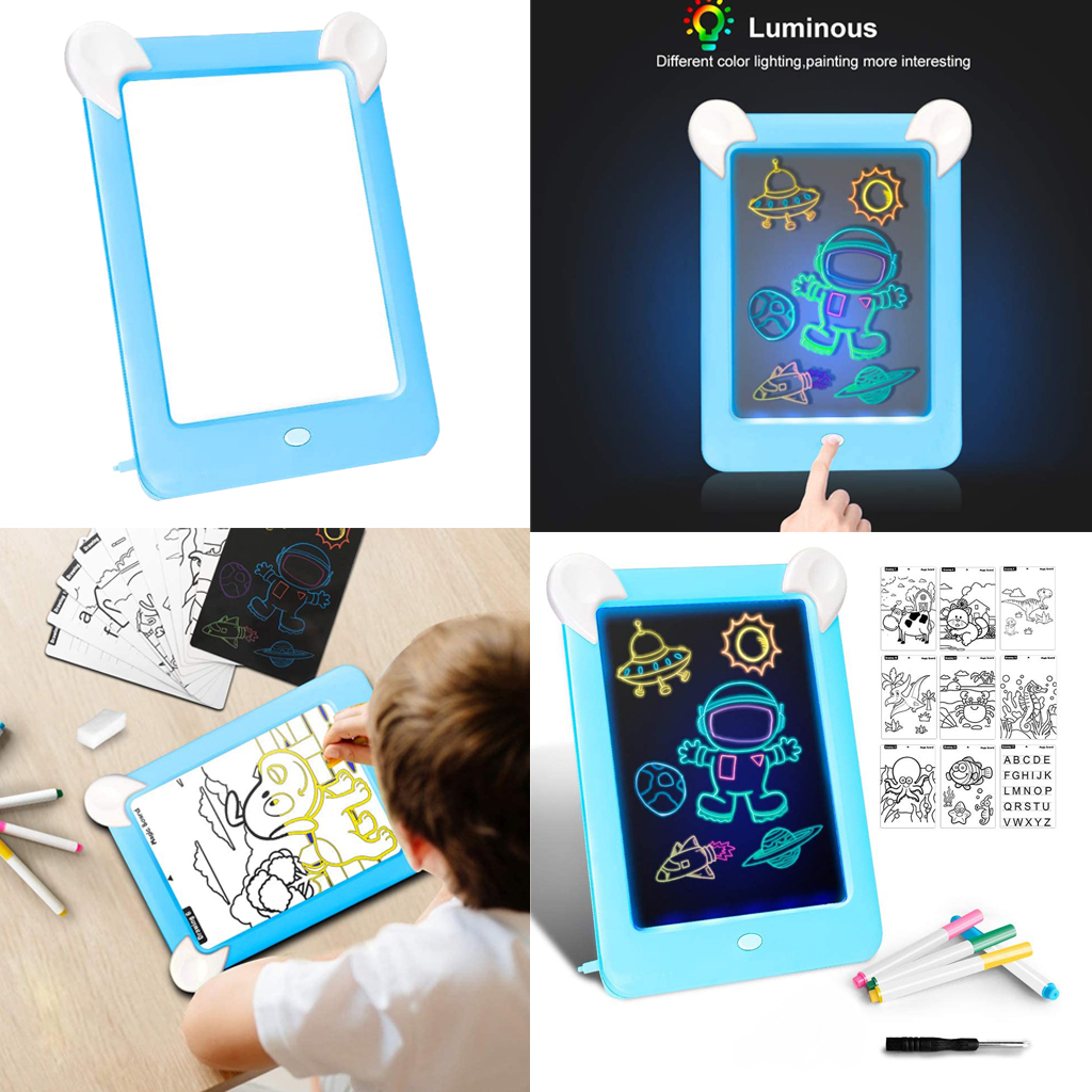 LED Luminous Drawing Board Graffiti Doodle Drawing Tablet, Kids Educational Toys