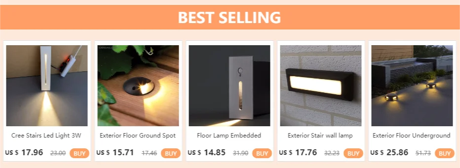 LED Stair Lamp LED Wall Light Fixture Nereid Round Square IP65 3.000/6.000 K 