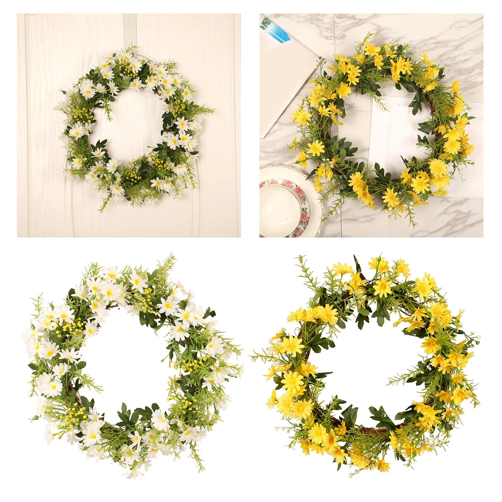 Artificial Daisy Wreath Vintage Garland ing Ornament Door Decors