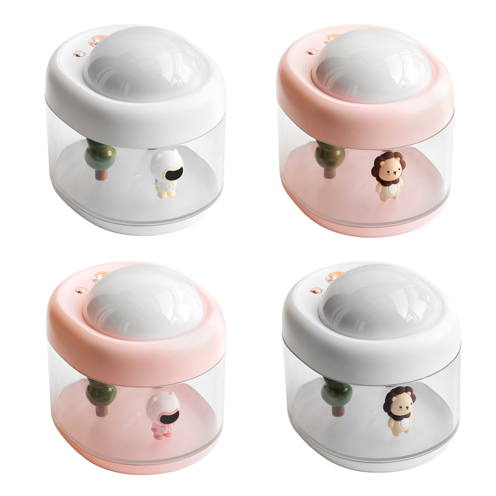 Mini Air Humidifier USB Aromatherapy Rechargeable Silent Night Light with Projector Desktop Cool Mist Humidifier for Office Car