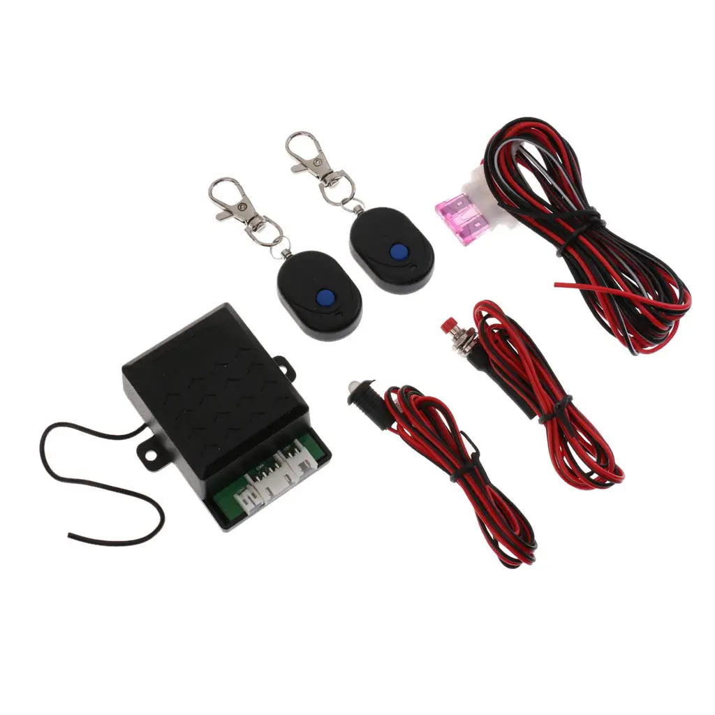 Remote 12V Universal Car Immobilizer Anti Theft Alarm Security System Kit