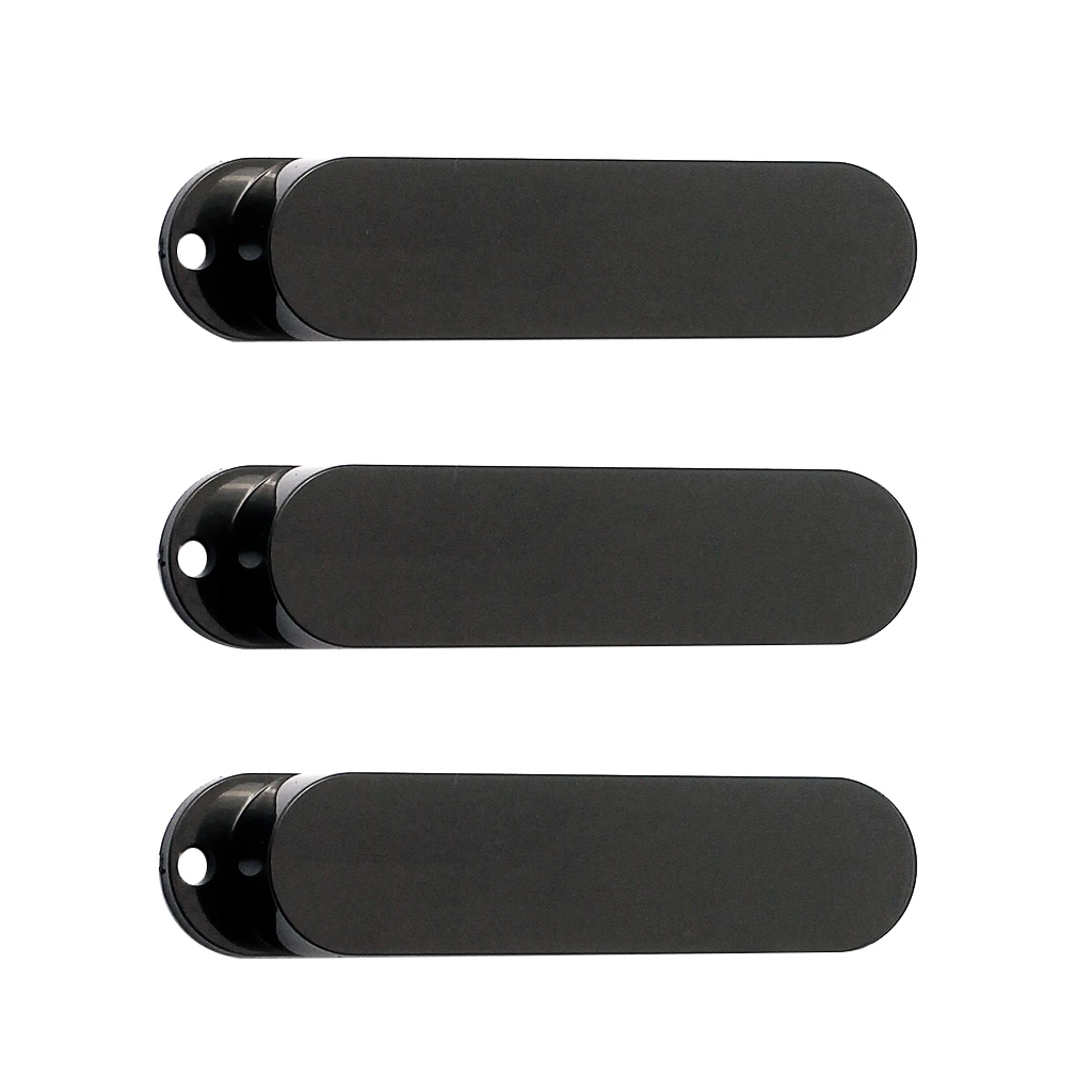 3 Pieces Sealed Closed Single Coil Pickup Cover Black For Electric Guitar Accessories