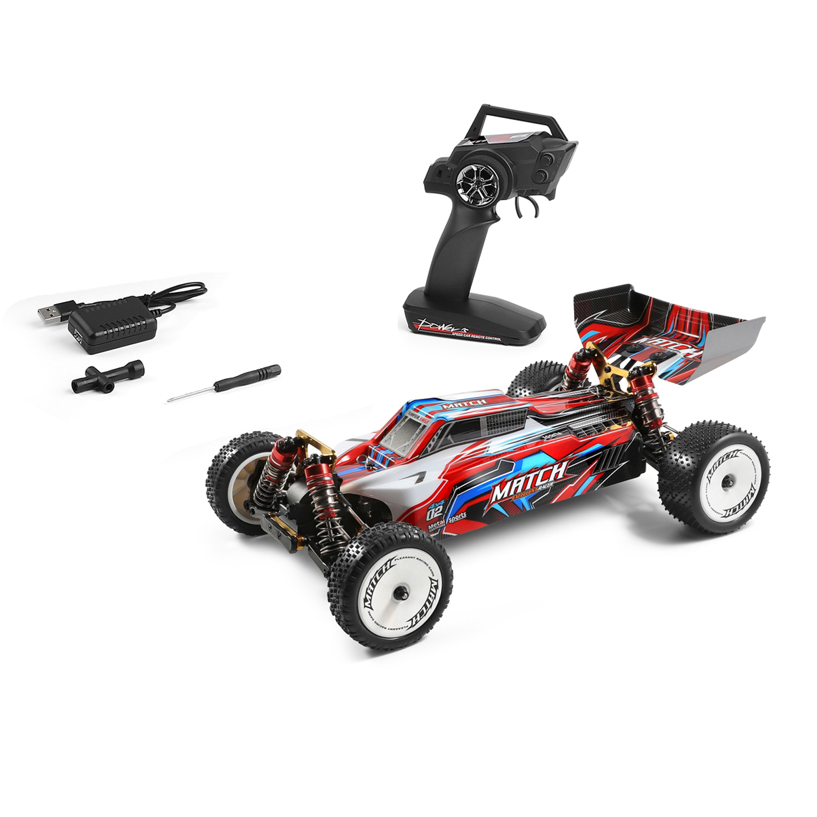 Wltoys 104001 RTR 1/10 Racing RC Car Metal Chassis Vehicles Model 4WD 45km/h 7.4V 2200mAh Electric Toy