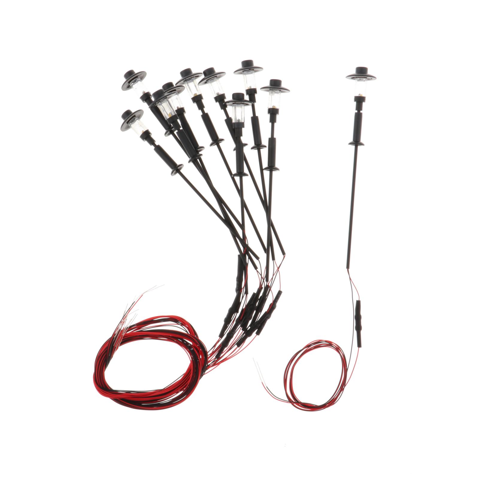 10 Model Railway Street Lamp Warm White Lights HO TT N Scale Led 1: 100