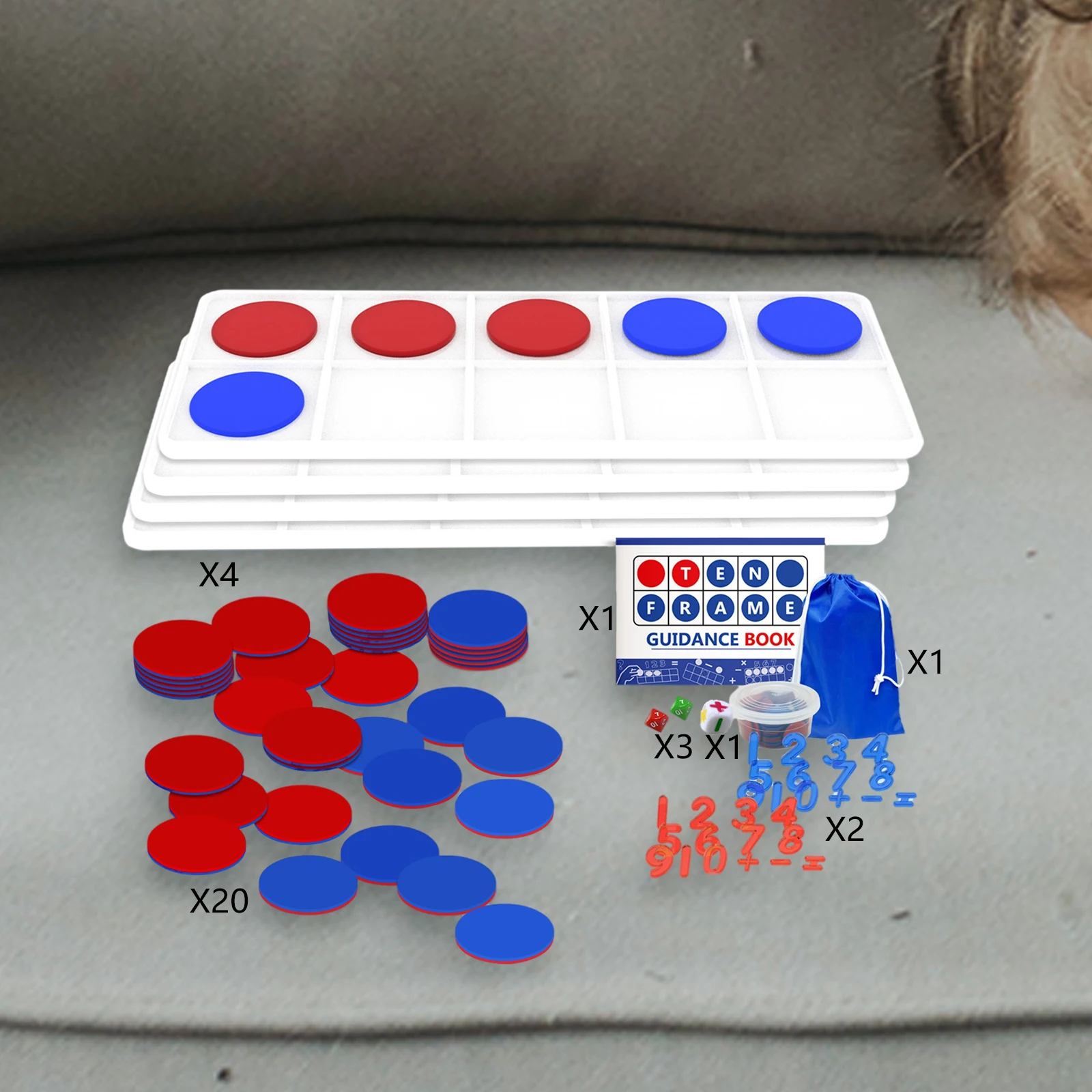 Magnetic Ten Frames Set Math Games Counters Manipulatives for Early Math Kindergarten Teach Number Concepts Kids Demonstration