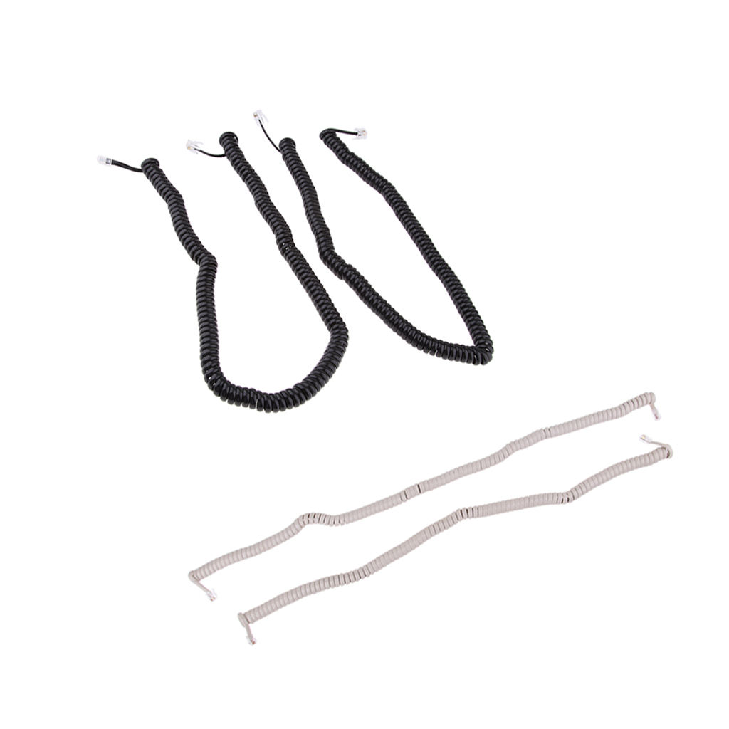 2x Telephone Handset Receiver Cord Phone Cable 4P4C RJ9 2.53-16.4ft