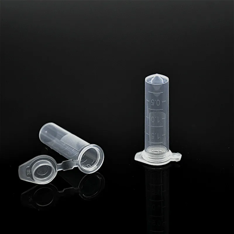 tubo plástico transparente ep, ponta inferior com escala 500 pk
