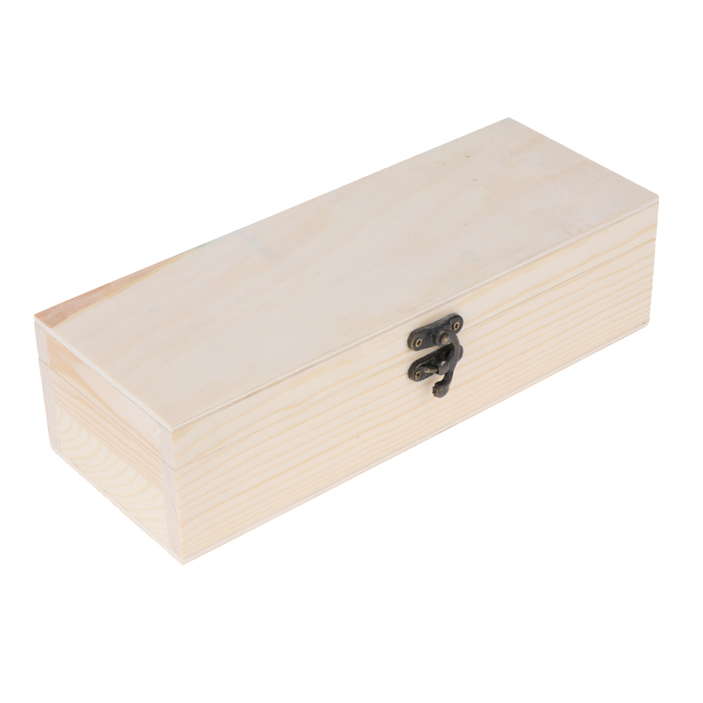 Natural Plain Wood Box Wooden Jewelry Decoupage  Earring Storage Case
