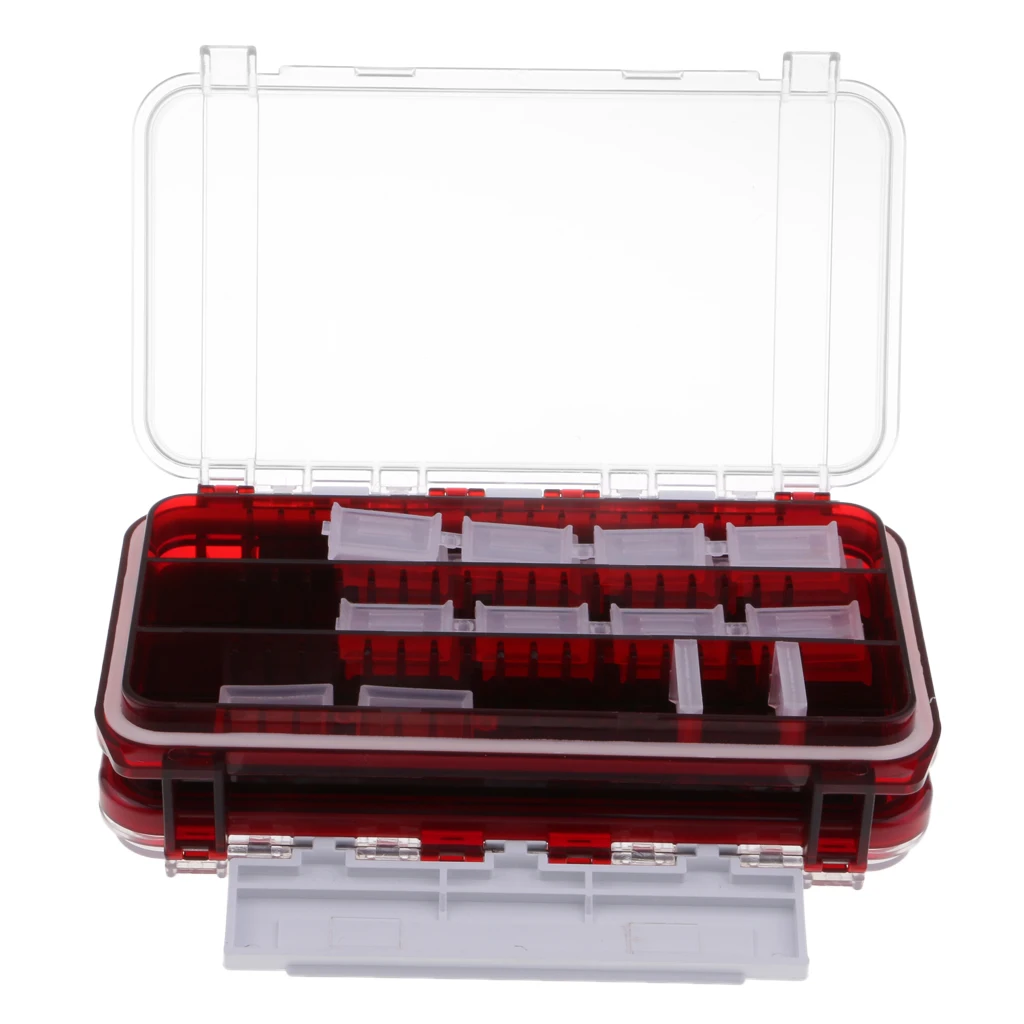 Multifunctional 2 Sided Tackle Box Fly Box Nymphs Flies Hooks Rings Case Fishing