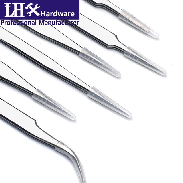 Stainless Steel Tweezers Elbow Fine Tip Anti-static Twizer