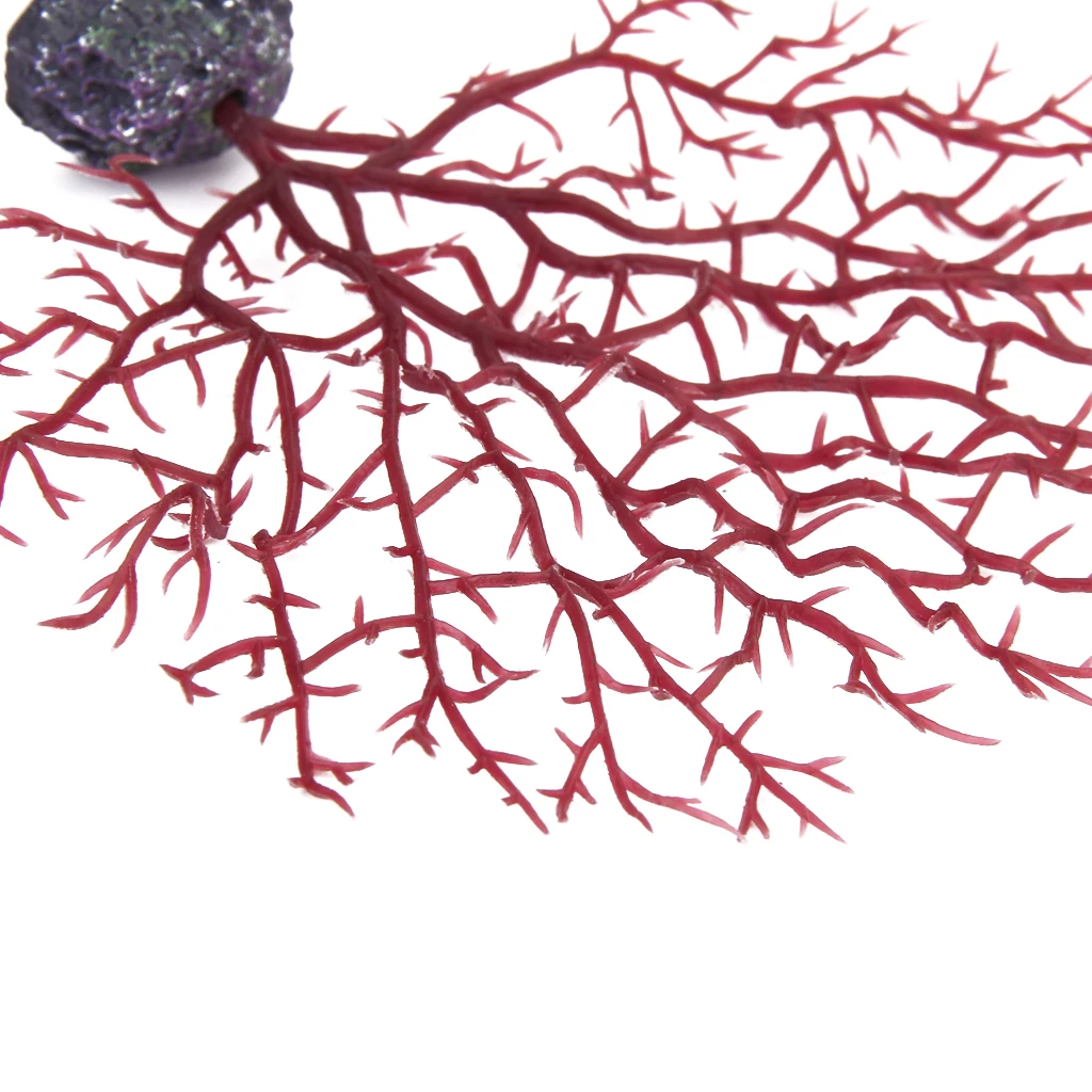 Artificial Red Coral Ornament for Aquarium Fish Tank Underwater Plants Decor