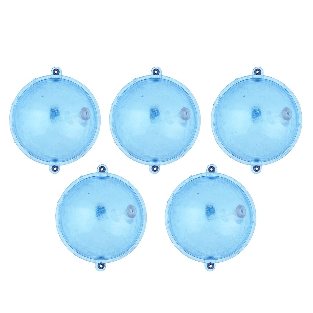 5pcs Double Hole Water Bubble Floats ABS Air-lock Bobbers Transparent Buoy