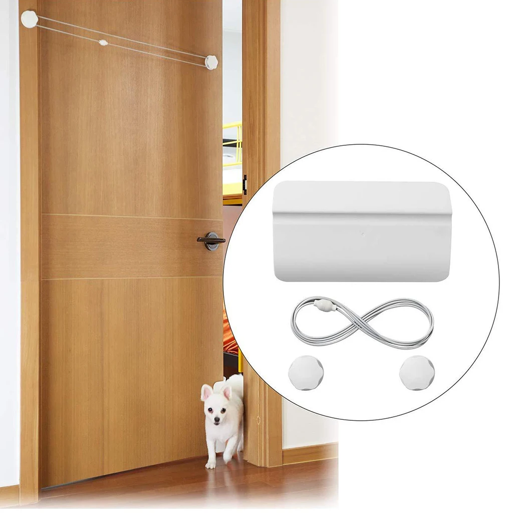 Pet Door Opener Rope Stretched Dog Cat Open Door Security Easy Installation