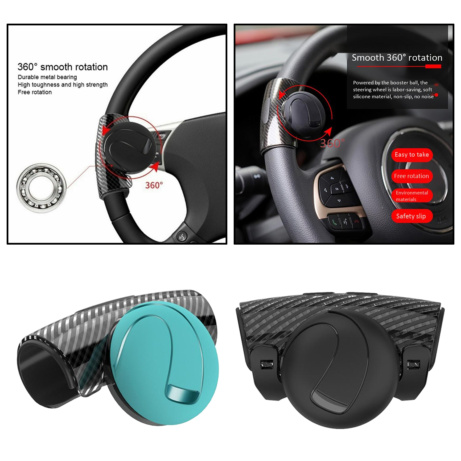 Universal Safe Car Steering Wheel Spinner Silicone Handle Knob Booster Ball