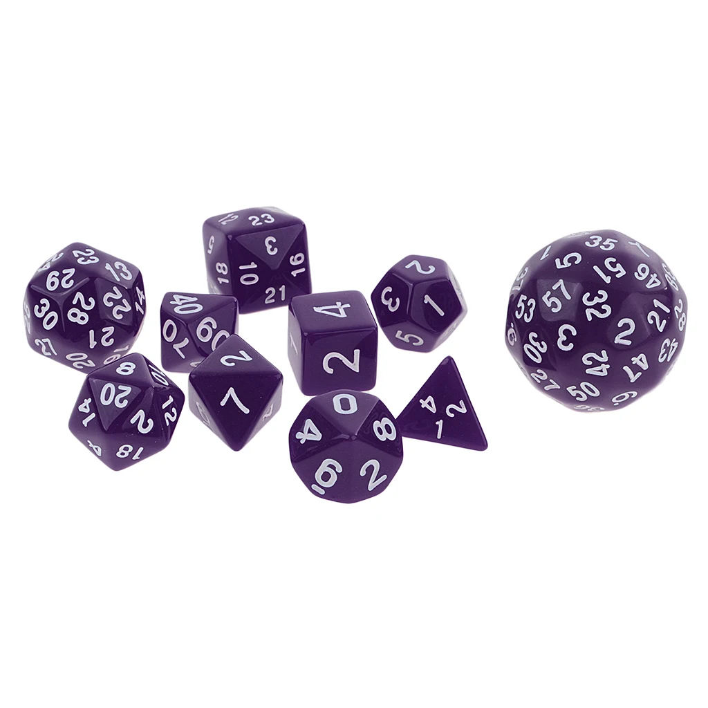 MagiDeal 10Pcs/Lot Acrylic Digital Dices Multi-Sided Dice Set for RPG Table Games Dungeons Dragons MTG RPG Gaming Party Toys