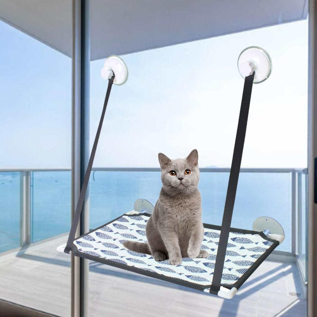 Cat Window Hammock Hanging Shelf Powerful Suction Cups Safety Sunshine Perch Heavy Duty Sturdy Sucker for Indoor Cats Cat Kitty