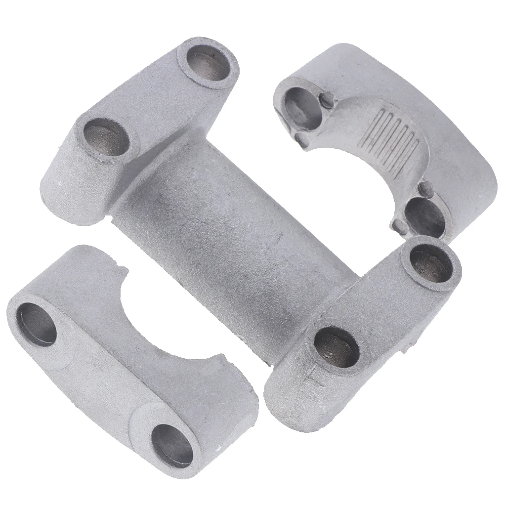 Motorcycle Handle Bar Mount Clamps Silver Riser Adapter 7/8 Inch 22mm Compatible with Dirt Bike ATV Buggy