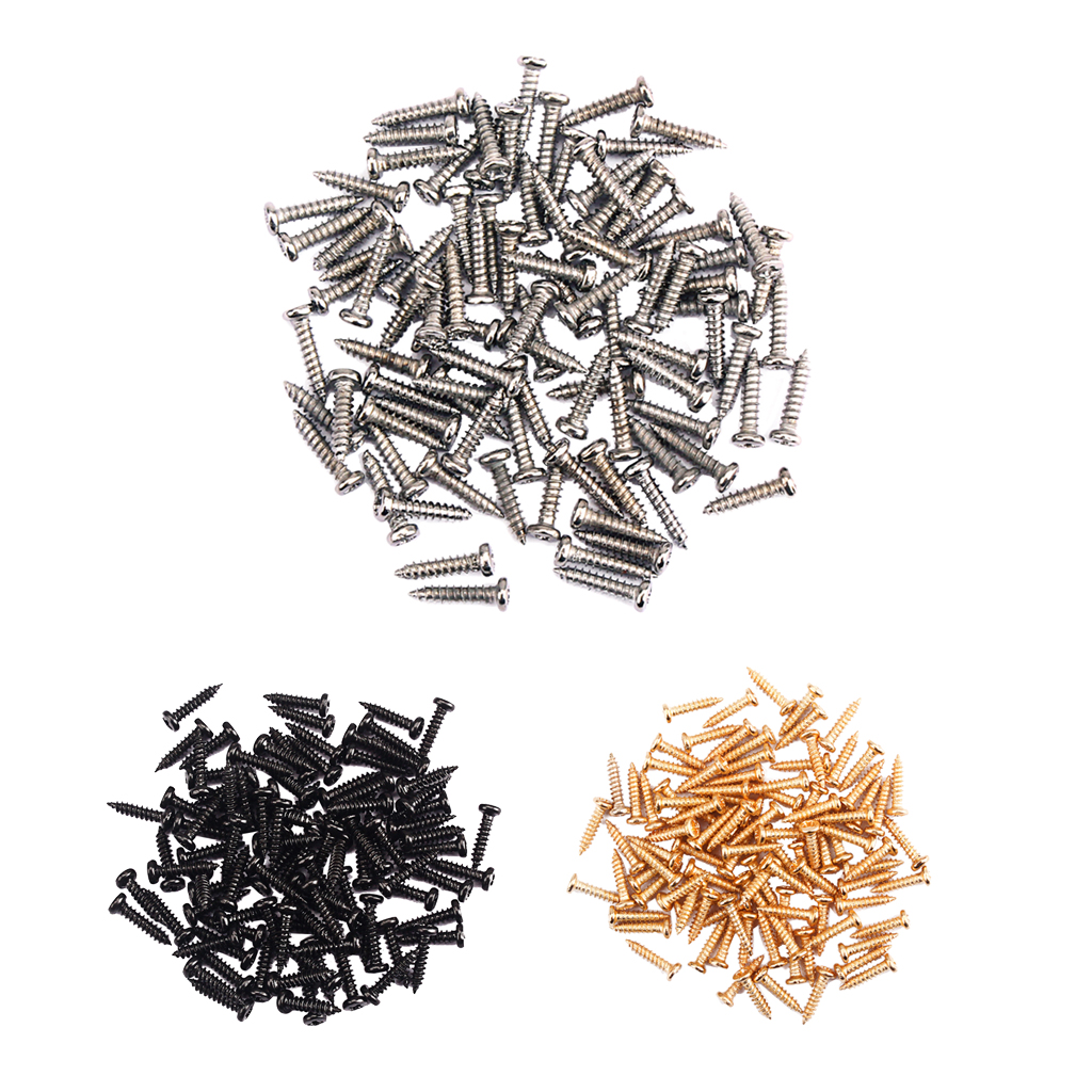 Tooyful 100 Pieces Iron Tuning Peg Tuner Mounting Screws for Guitar Bass Ukulele Mandolin Universal Parts 11 x 2.2mm