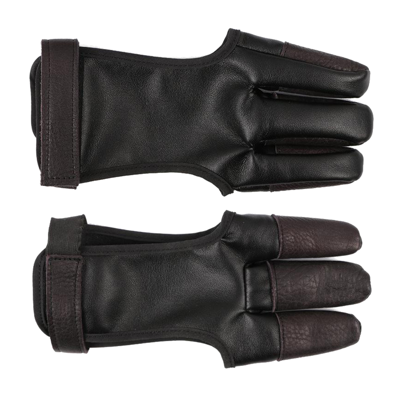 Leather Archery Gloves 3-Finger Left Right Archer Fingers Tab Training Aids