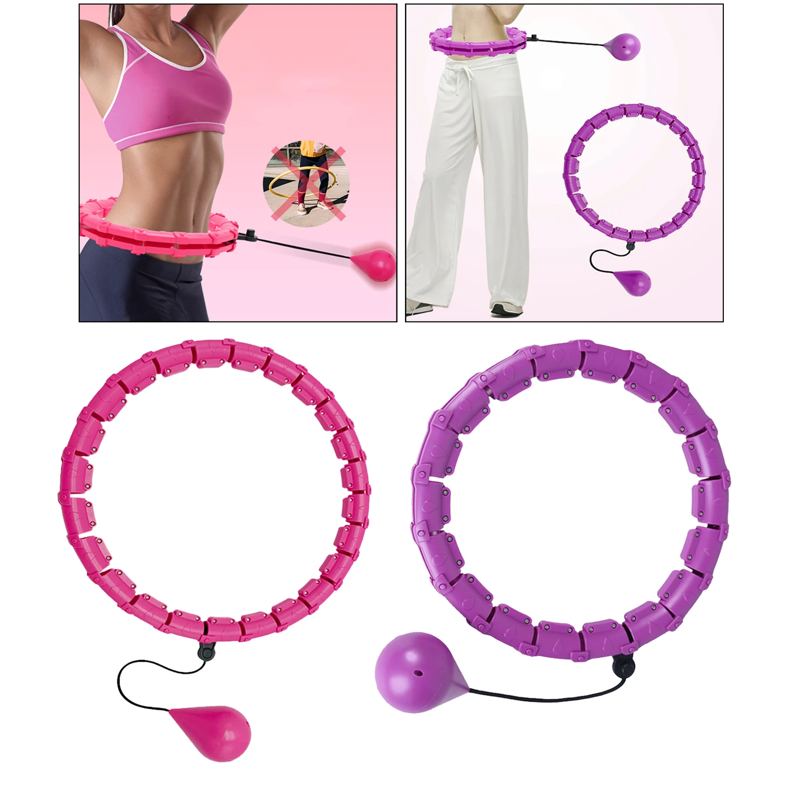 Sport Hoop Yoga Home Fitness Smart Sport Hoops Circle Not Drop Adjustable Waist Training Ring Belly Abdominal Trainer