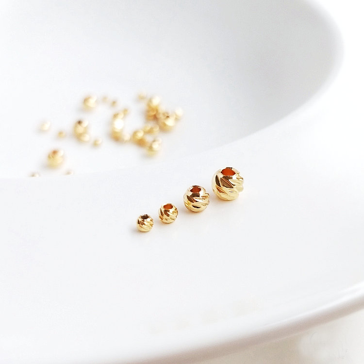 20PCS 14K Gold Farbe Überzog Messing Spacer Perlen Faceted Perlen Hohe Qualität Für Schmuck Machen – Detail 1