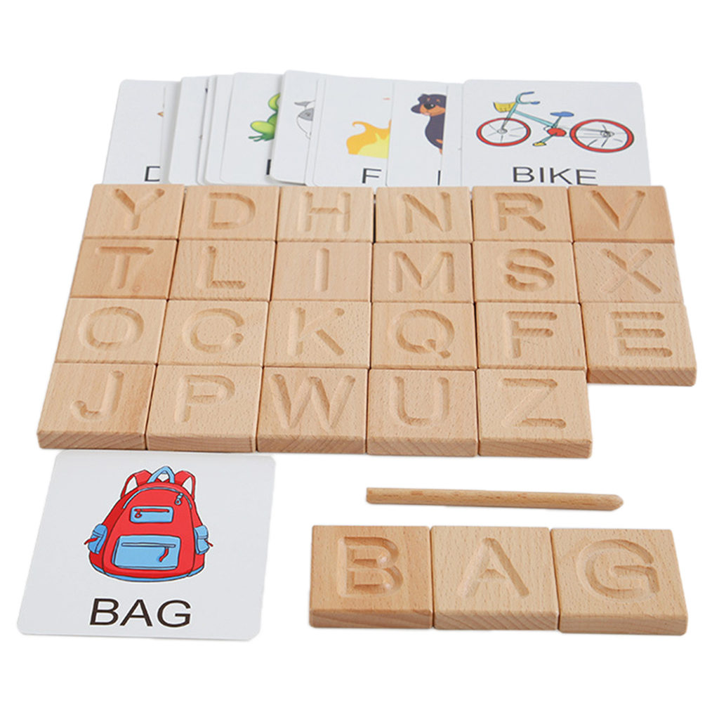 Preschool Learning Alphabet Flash Cards Words Matching Games for Toddlers Boys Girls 3+ Years ABC Letters & Words