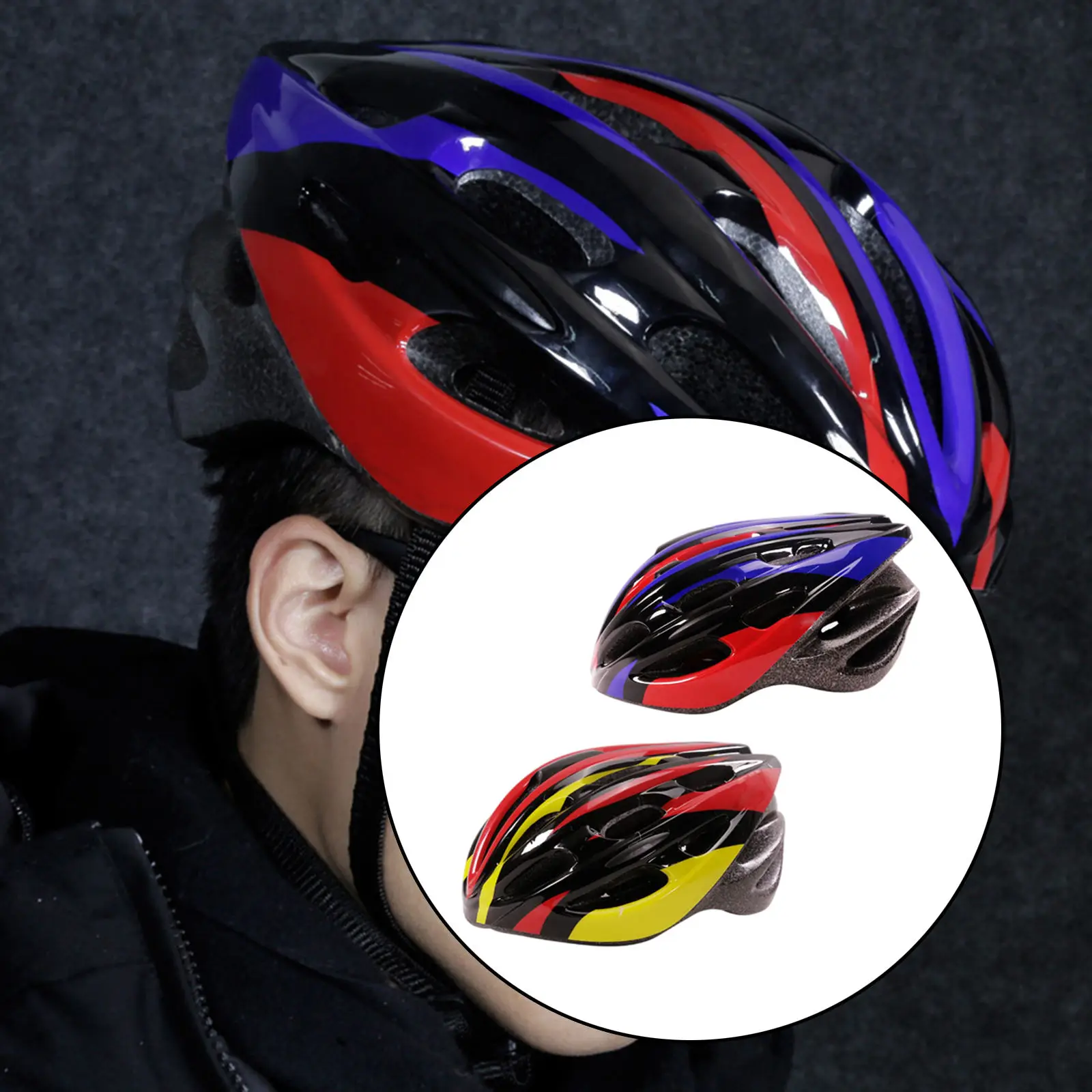 Adults Bicycle Helmet, Men Women Mountain Road Bike Safety Helmet Breathable Vents Cycling Crash Hat Hard Caps