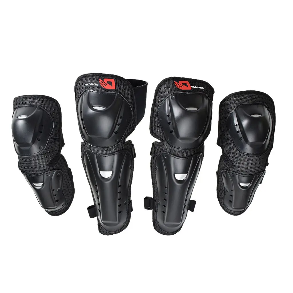 1 Set Motorbike Breathable Motocross Knee Shin Elbow Guard Pads Racing Safety Protective Gear PE Shell & EVA