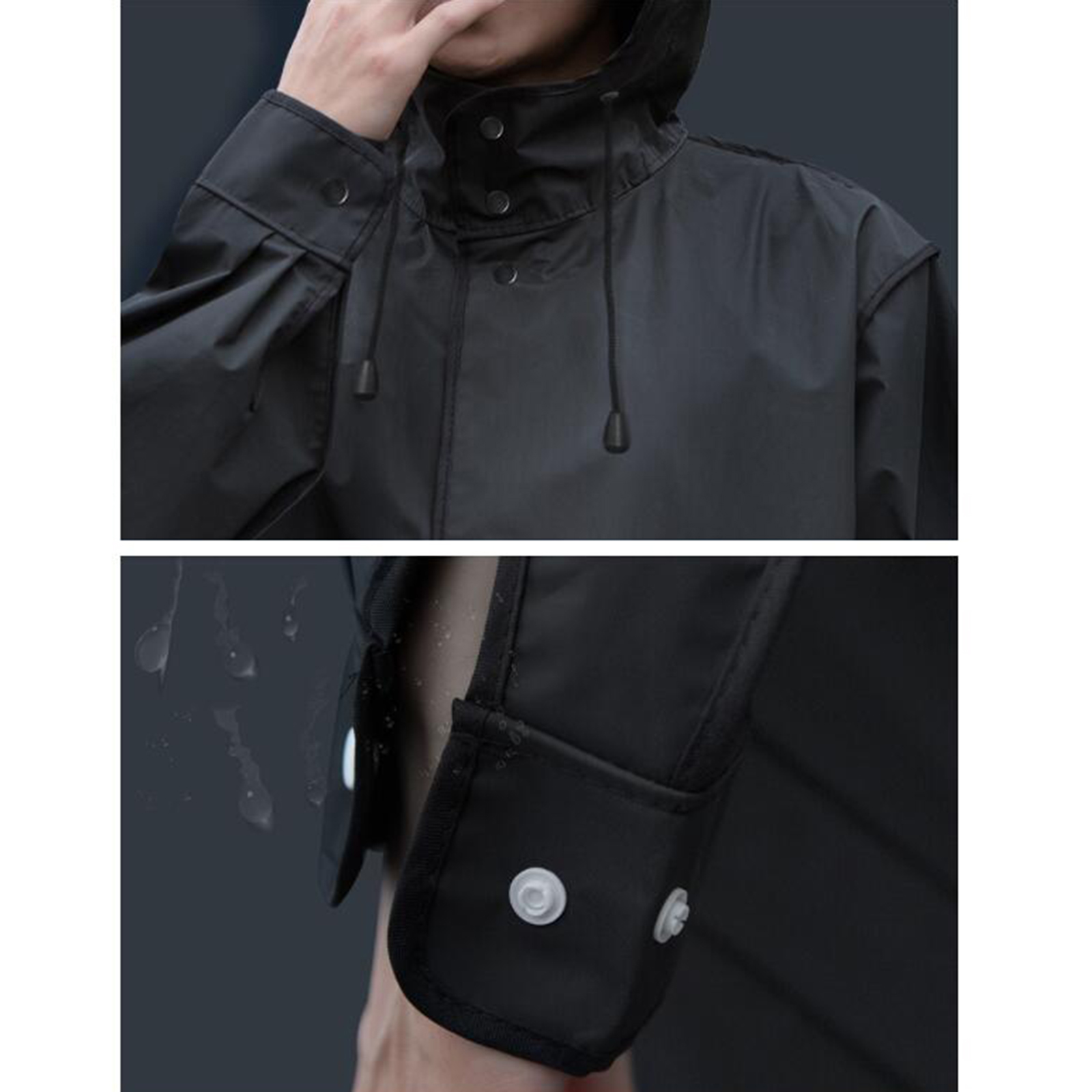 Unisex Raincoat Reusable Rain Ponchos w/ Hoods Portable EVA Rain Coats Jacket Poncho Outdoor Cycling Hiking Junior Rainwear