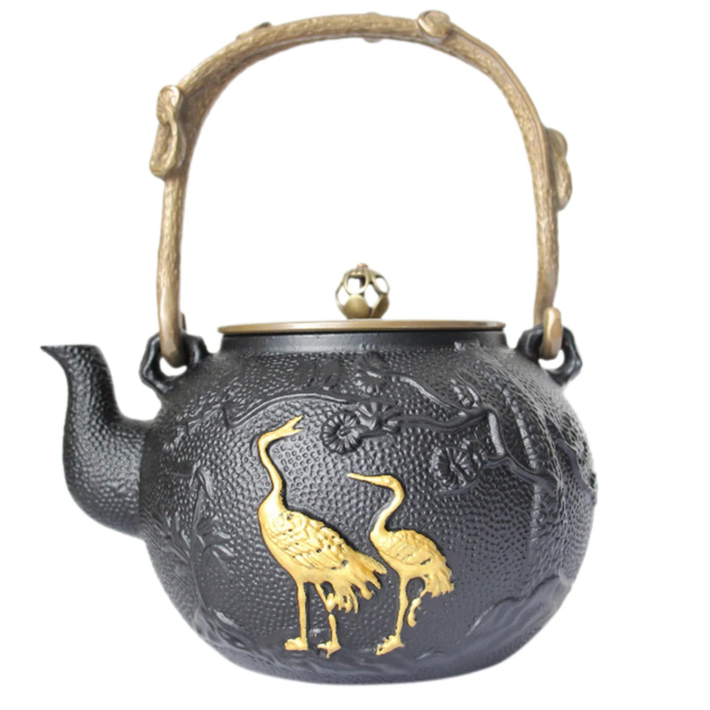 Japanese Style Cast Iron Kettle Tetsubin Teapot 1300ml Large Capacity