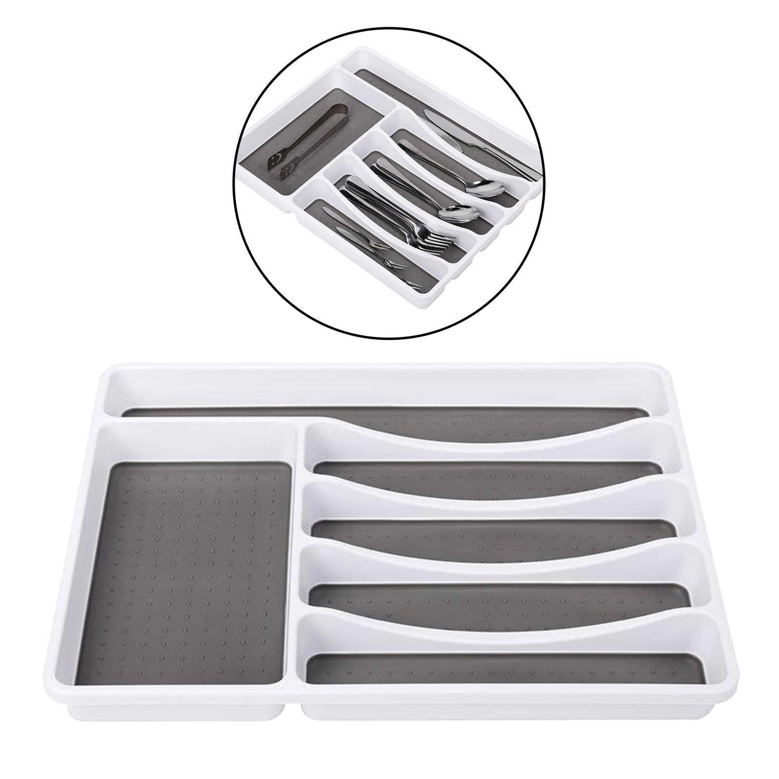 Plastic Cutlery Tray Insert Kitchen Untesil Plastic Drawer Draw Organizer for Home RV Motorhome