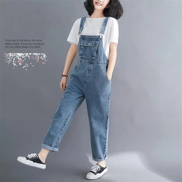 New Design Denim Jumpsuit Women Korean Fashion Baggy Jeans