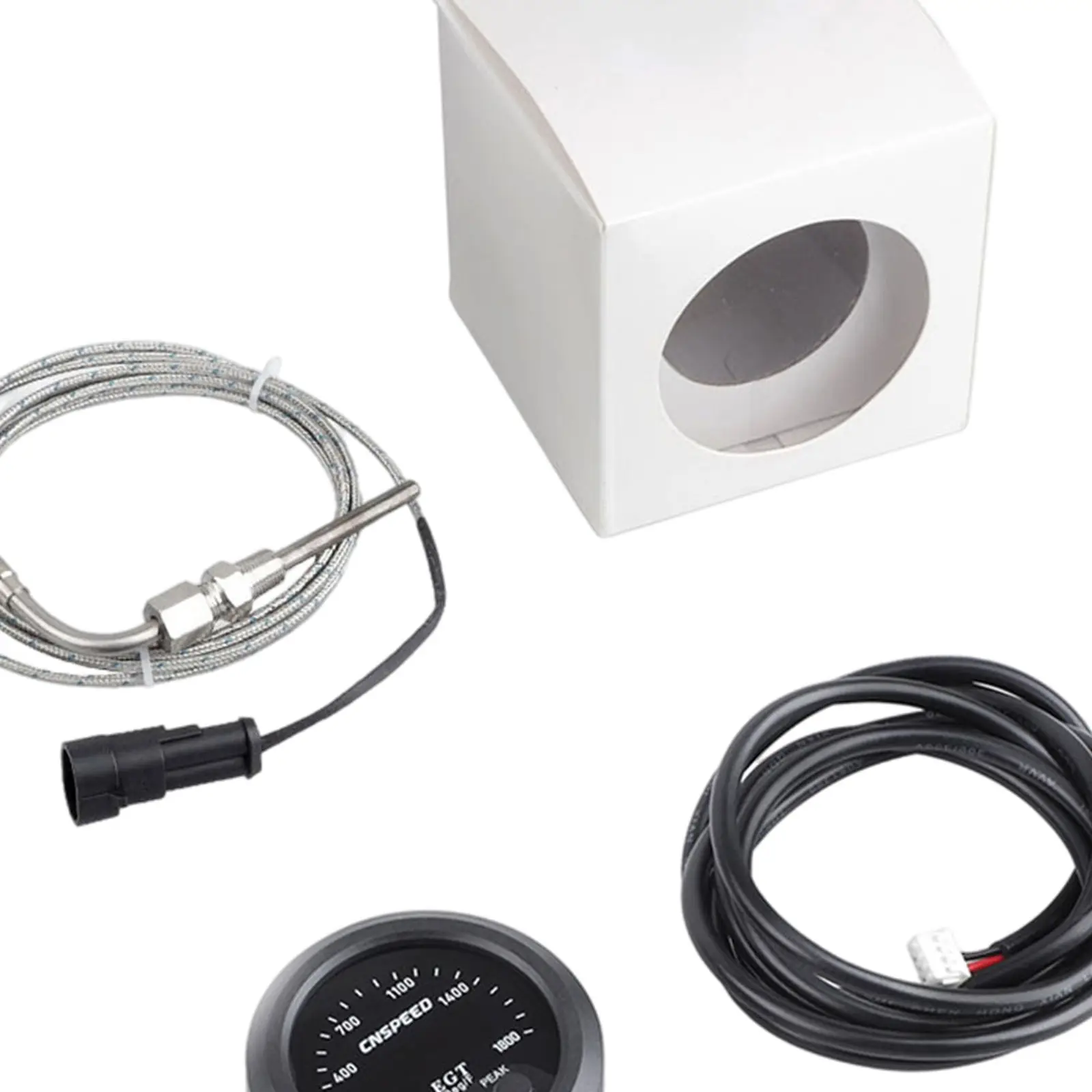 Exhaust Gas Temperature Gauge Kit Black Dial 1800 F Pyrometer Thin Temperature Meter Temp Gauge for Oil Transmission Temp