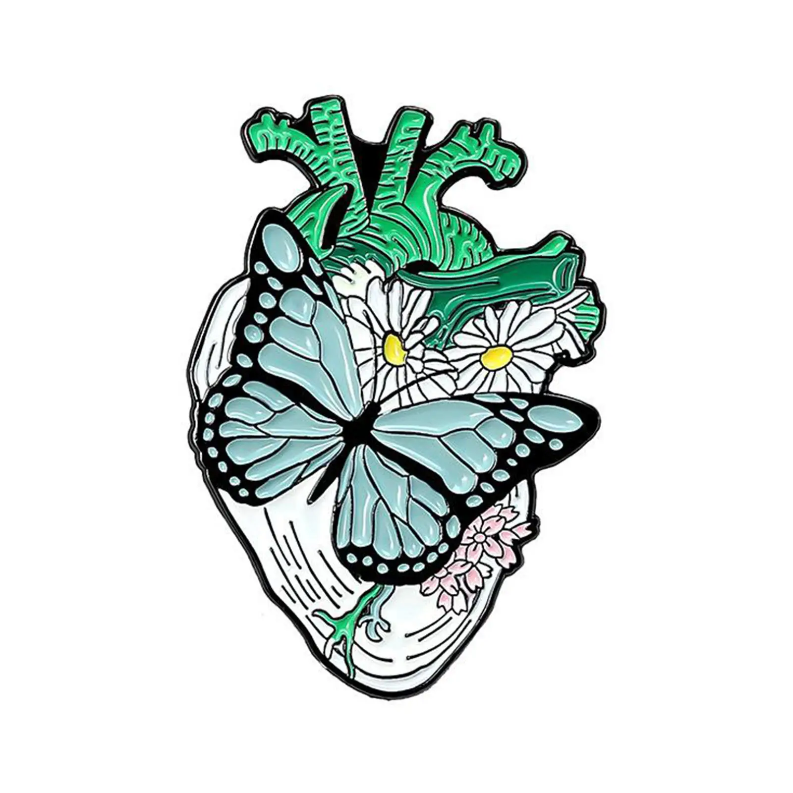 Pack of 5 Organ Heart Enamel Pins Brooch Badge for Bag Clothes Lapel Pin