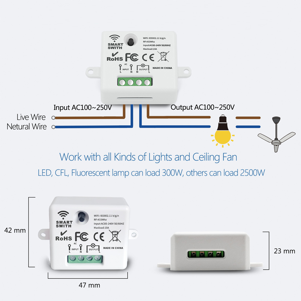 Mini wi fi interruptor de controle casa