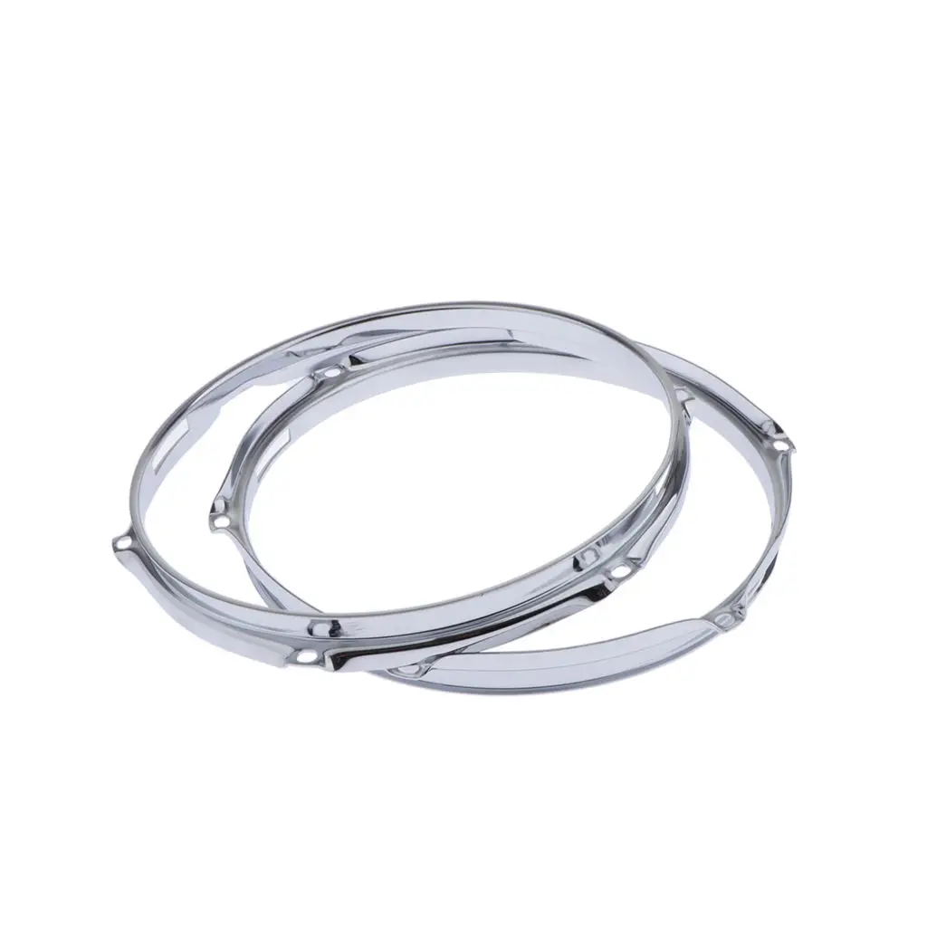 Pair of Die-Cast Snare Drum Hoops with 6 Eyes Battery Side Zinc Alloy 10 Inch