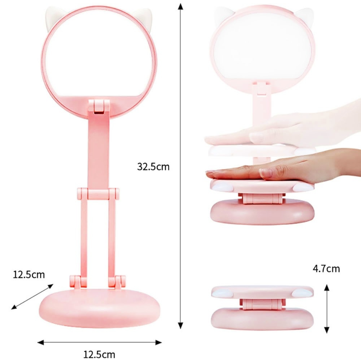 Lampada da tavolo a LED con gatto carino, per bambini, per studio, protezione degli occhi, lampada da scrivania, batteria a lunga durata, 3600/6400 mAh, lampada da notte intelligente per camera da letto_voghion.com