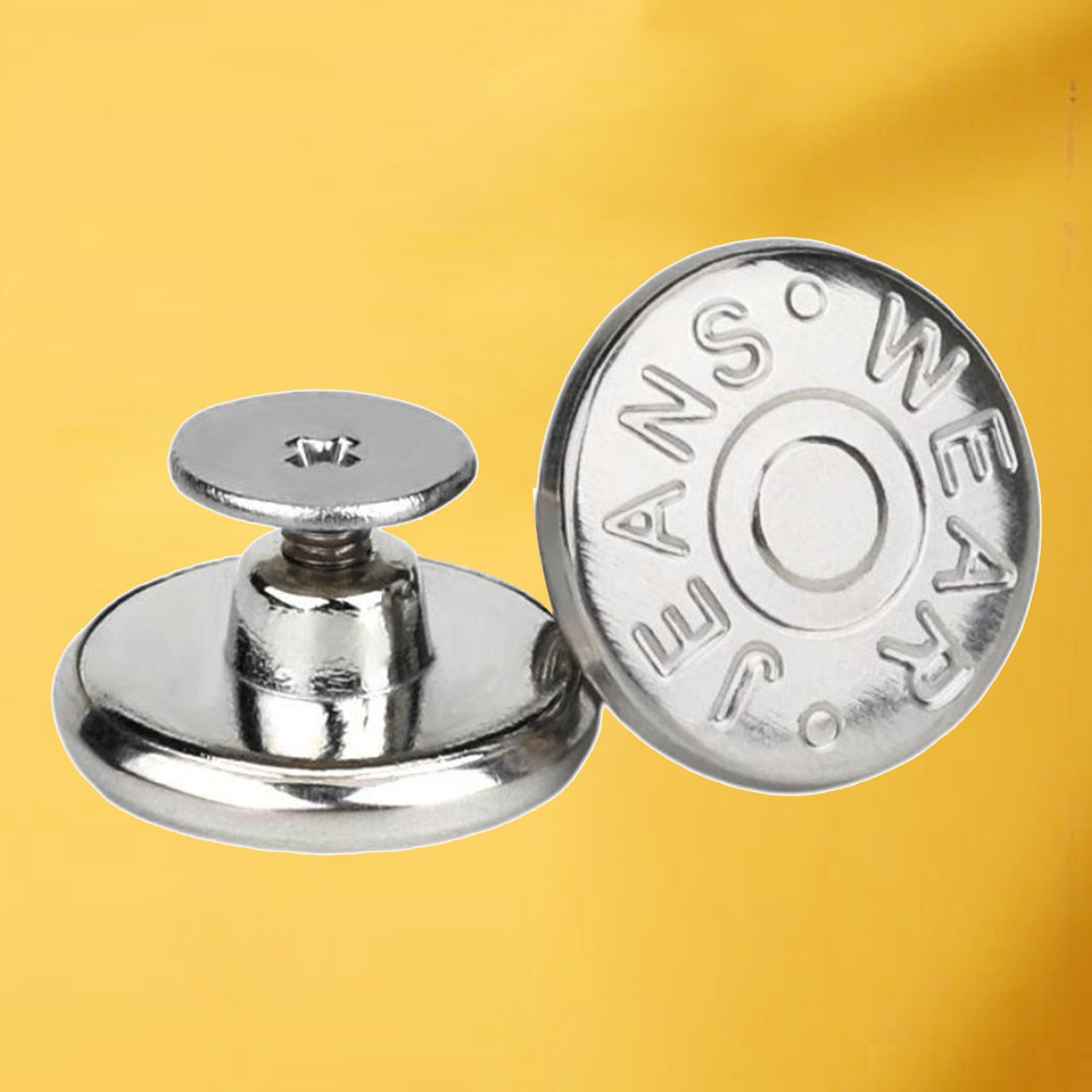 3 Pieces Adjustable Instant Buttons Pins Replacement Removable for Jeans, No Sew, Detachable Pants Button