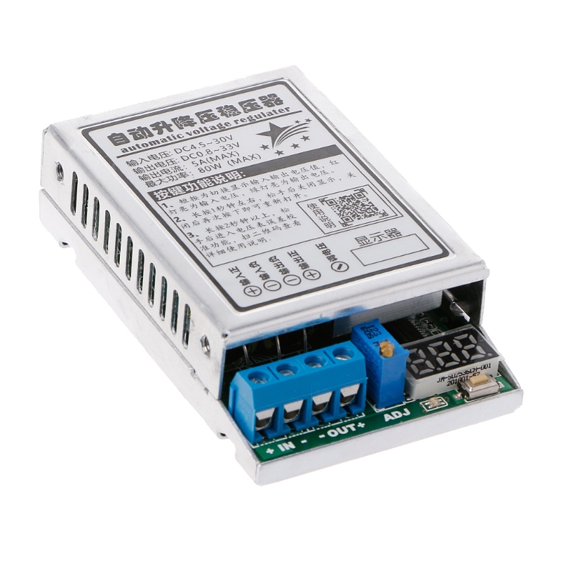 Passo para Cima e para Baixo Módulo da Fonte de Alimentação da C.c. 4.5-30v do Estabilizador do Módulo do Regulador de Tensão ao Módulo Dc-dc Automático Fonte de Alimentação C.c. 0.8-33v 5a 80w dc da 5 baixo dc 4.5-30v do estabilizador do módulo