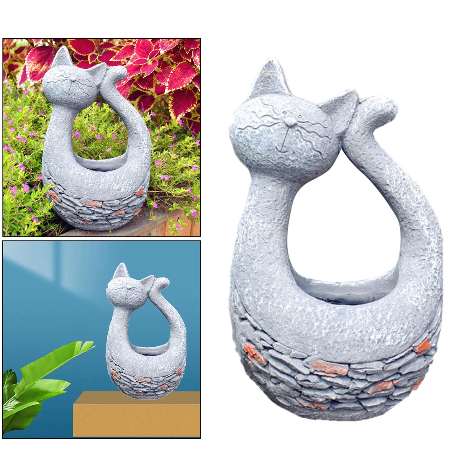 Cute Cat Figure Succulent Plant Pot Animal Flower Planter Flowerpot Home Garden Decor Bonsai Pots Outdoor Decor