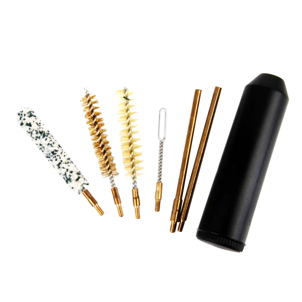 7pcs Barrel Cleaning Kit For Rifle Cal.38/357 9mm Rods Brush Handle for Outdoor Hunting G un Accessories