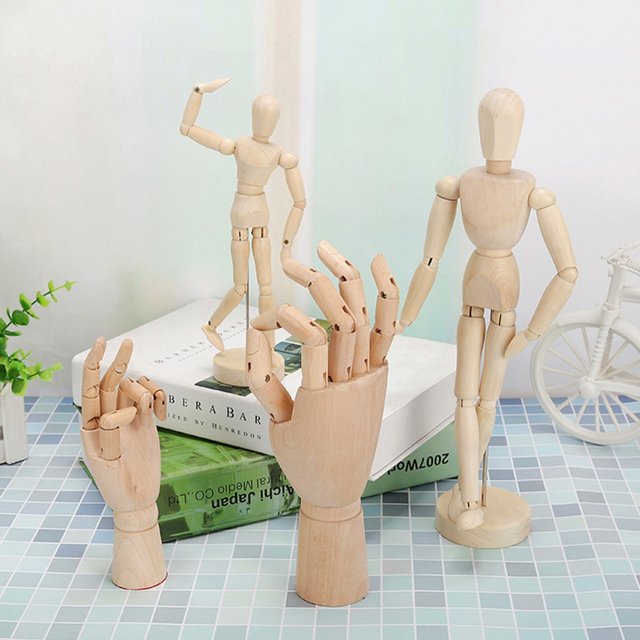 Joint Wood Dolls Decorative Art Model Man Artist Figures Hands Photo Props  Wooden Jointed Doll Desktop Ornaments Creative Gifts - AliExpress