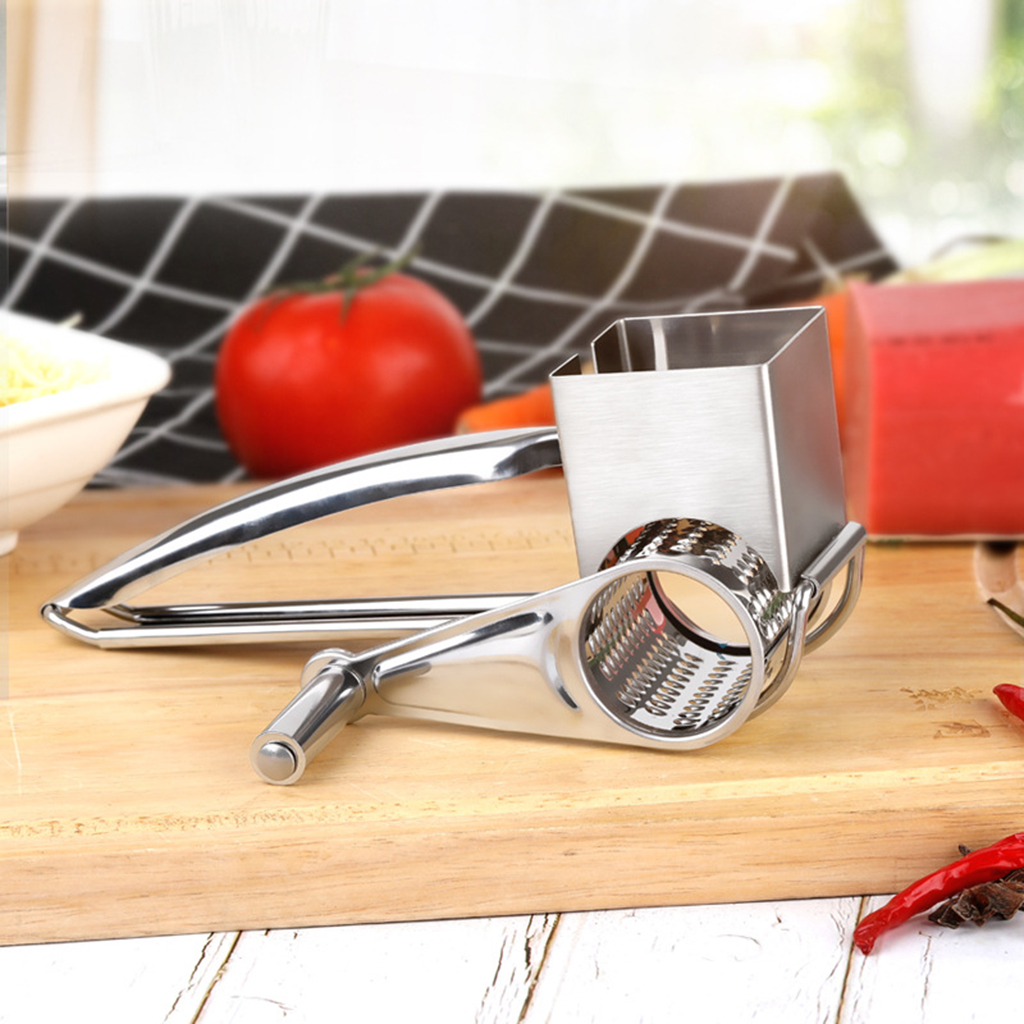 Rotary Cheese Grater Stainless Steel Cheese Chocolate Grater With 4 Different Drums Cheese Butter Grater Slicer