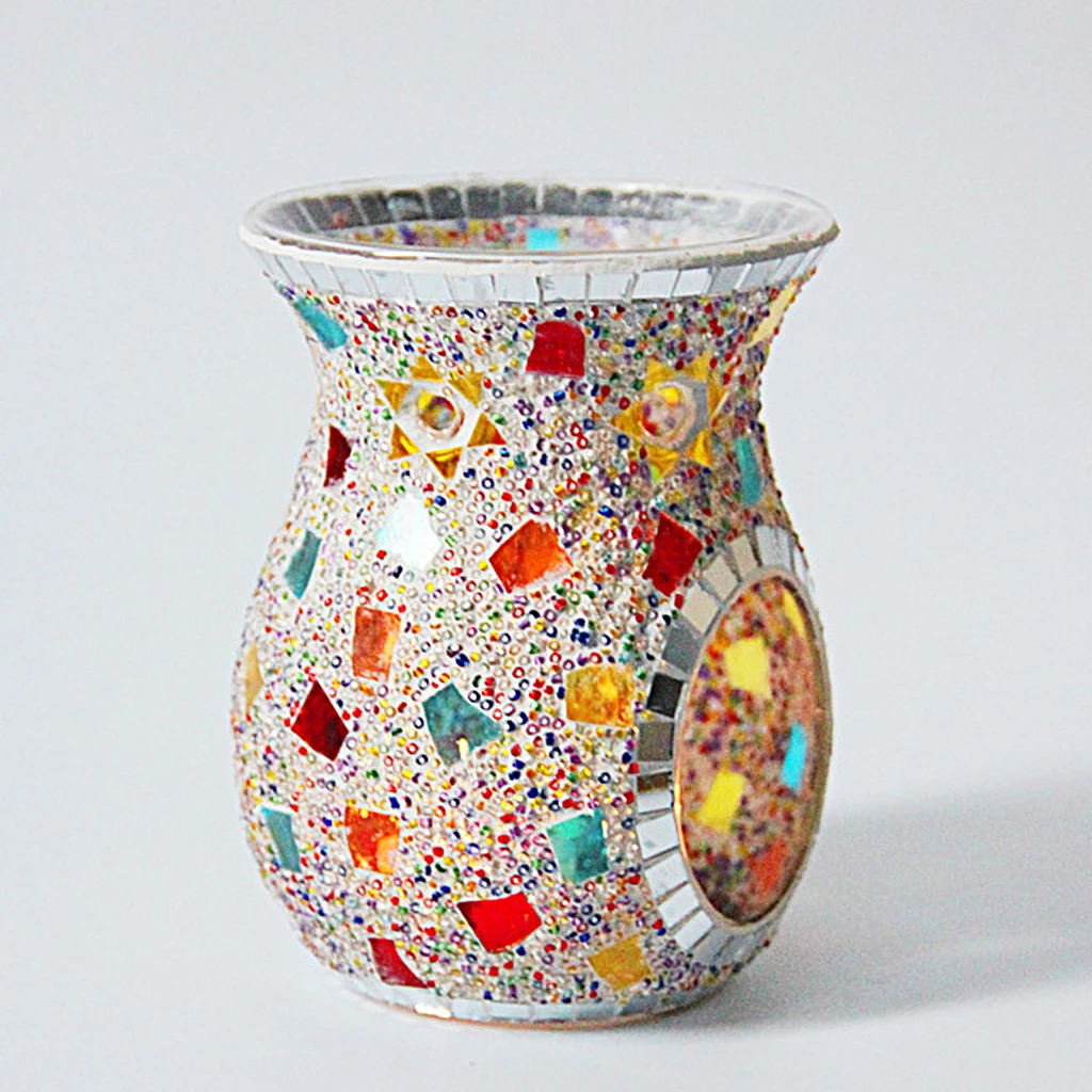 Turkish Mosaic Glass Oil Burner Fragrance Diffuser Wax Melter Candle Holder